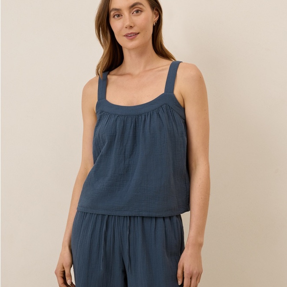 NEW Pact Organic Coastal Double Gauze Breezy Cami